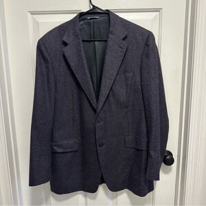 CANALI Wool Cashmere Silk Sport Coat Blazer Purple Plaid Check Italy Size 54